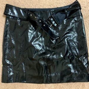 Mini leather skirt